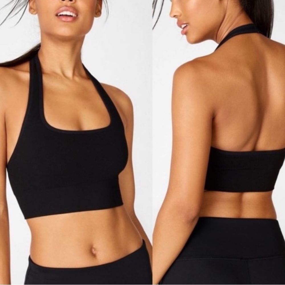 Black fabletics halter top never worn